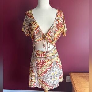 Paper heat cut out mini dress sz M